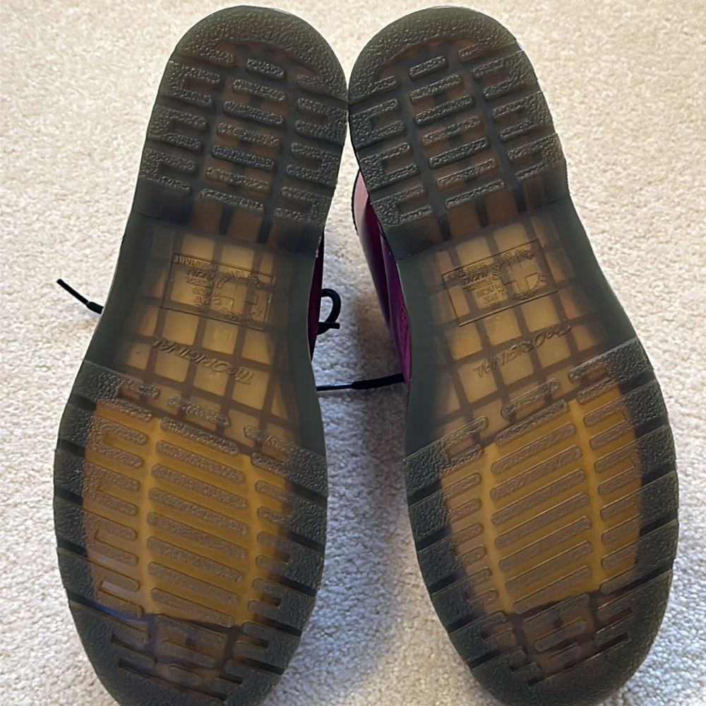 Dr Martins purple leather lace up boots Unisex size womans 12 / mens 11 - Picture 8 of 13